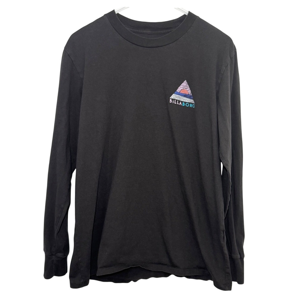 Billabong Long Sleeve Shirt Black Adventure Division Sunset Graphic Mens Large